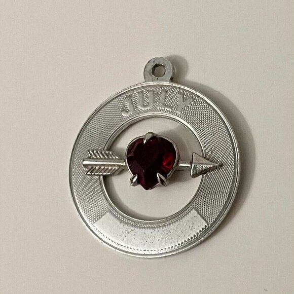 Vintage Sterling Silver RJL July Brithstone Charm No Loop - Picture 3 of 12